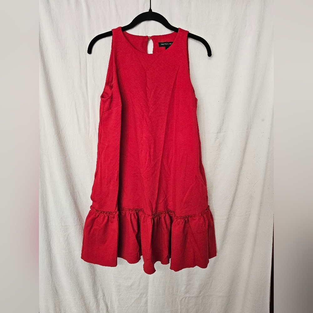 Banana Republic Red Ponte Ruffle Dress, Sz 6